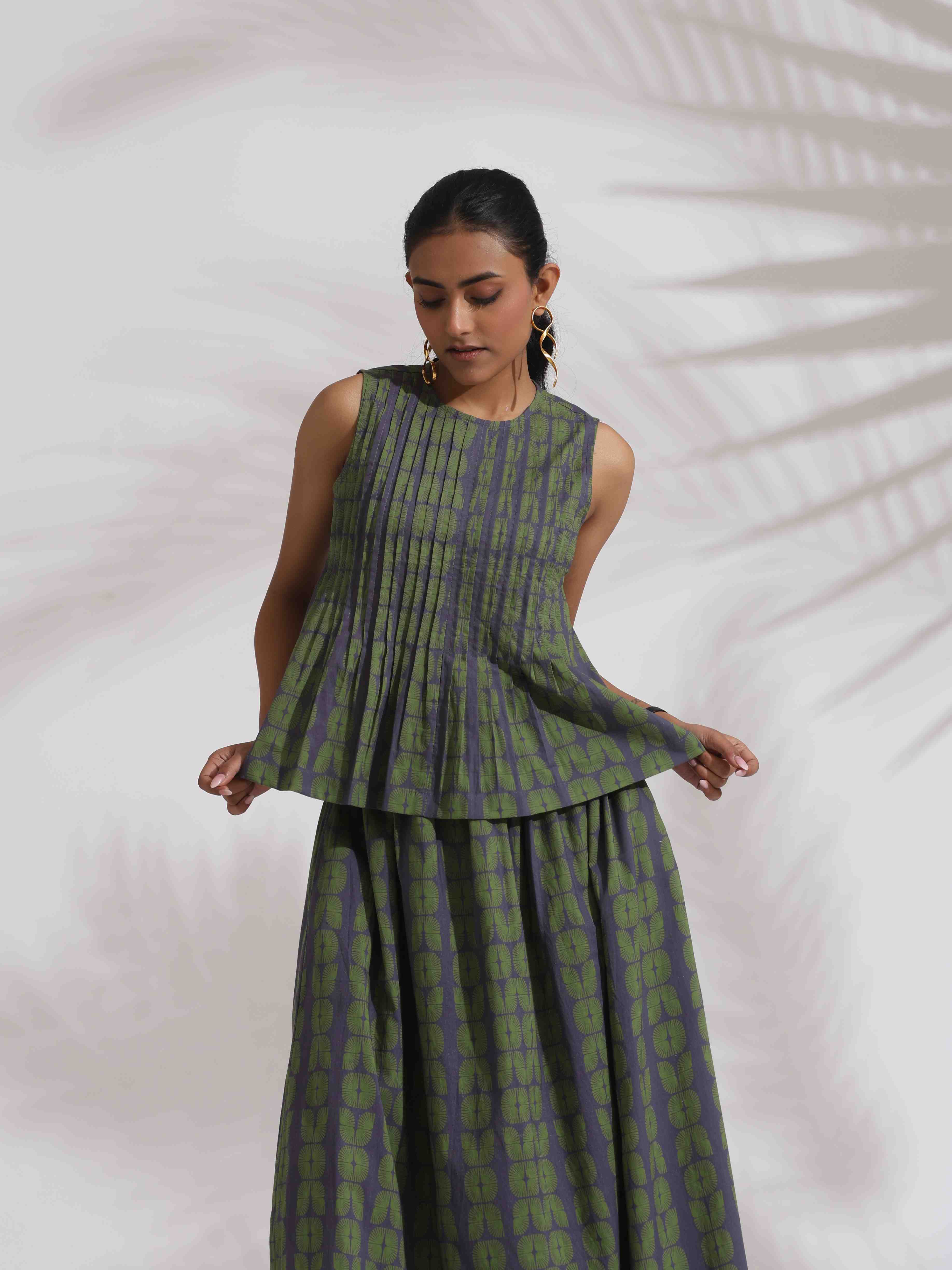 trueBrowns Grey Cotton Skirt Co-ord Set