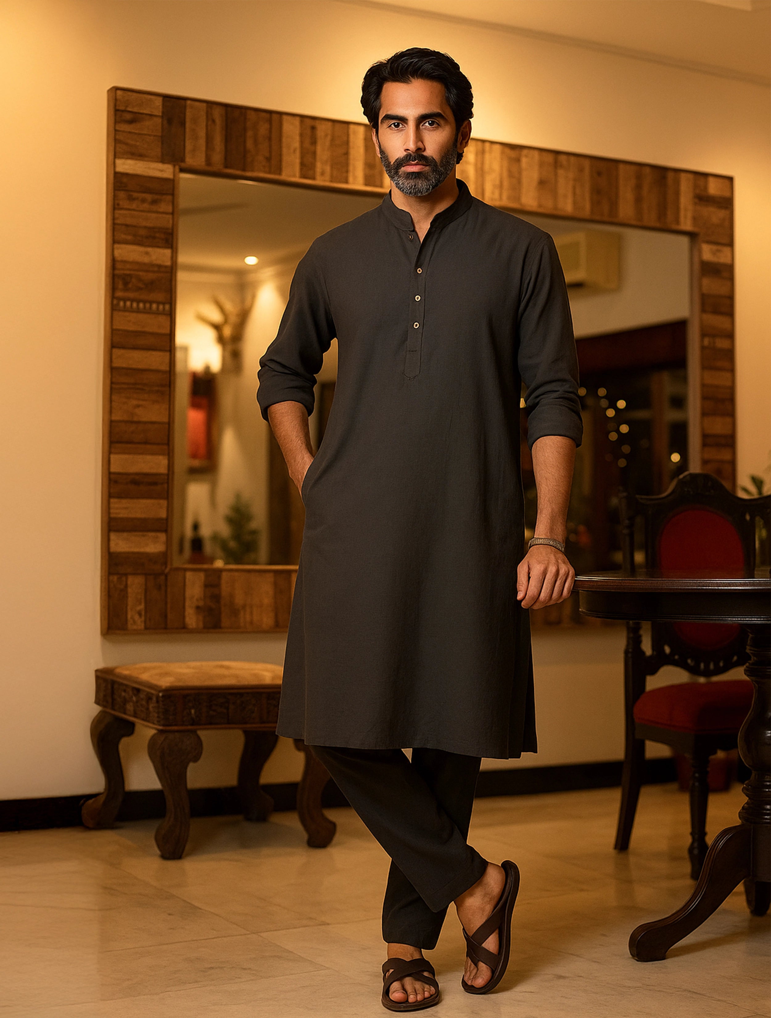 trueBrowns Men's Cola Kurta