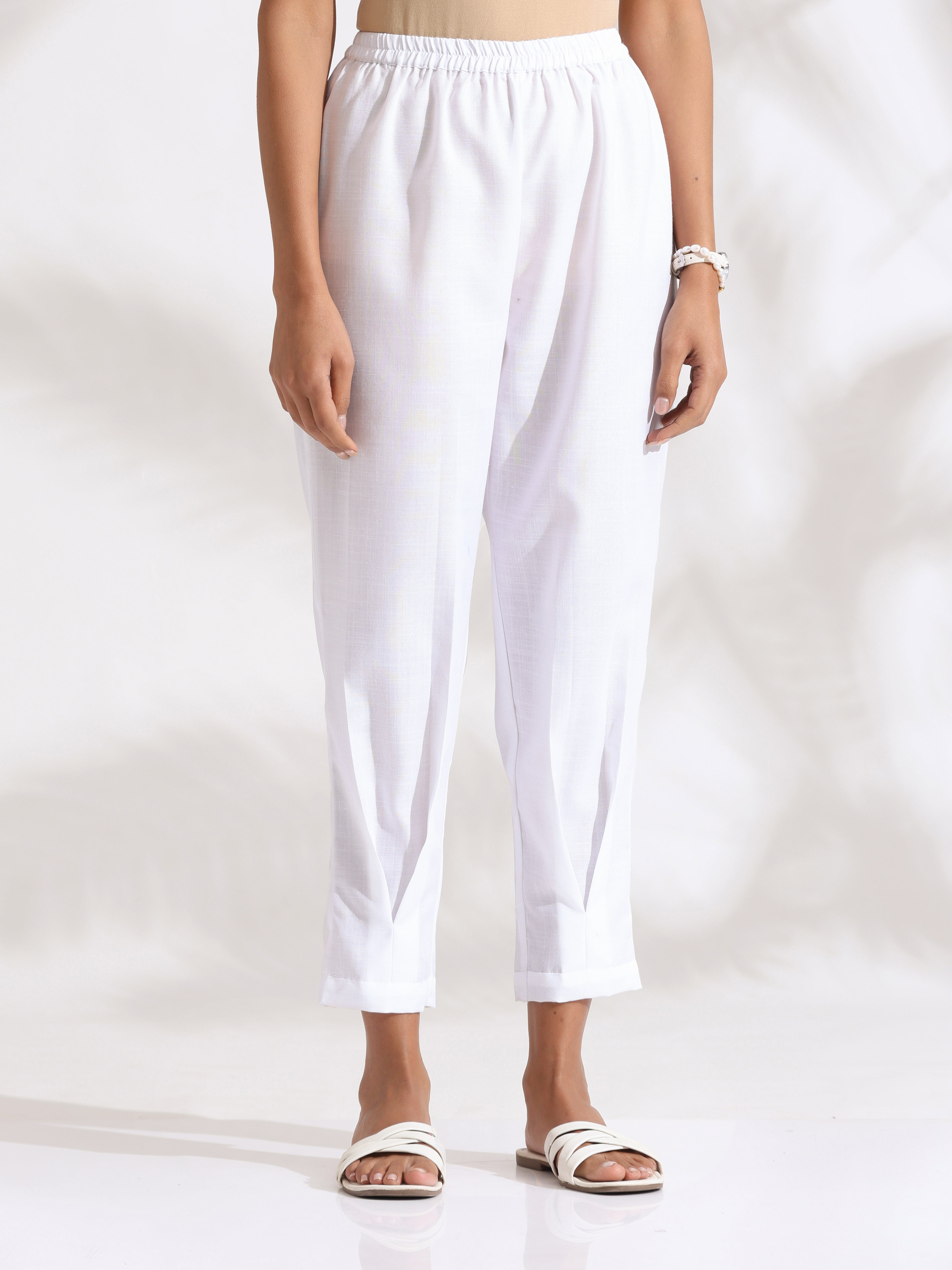 trueBrowns White Slub Co-ord Set