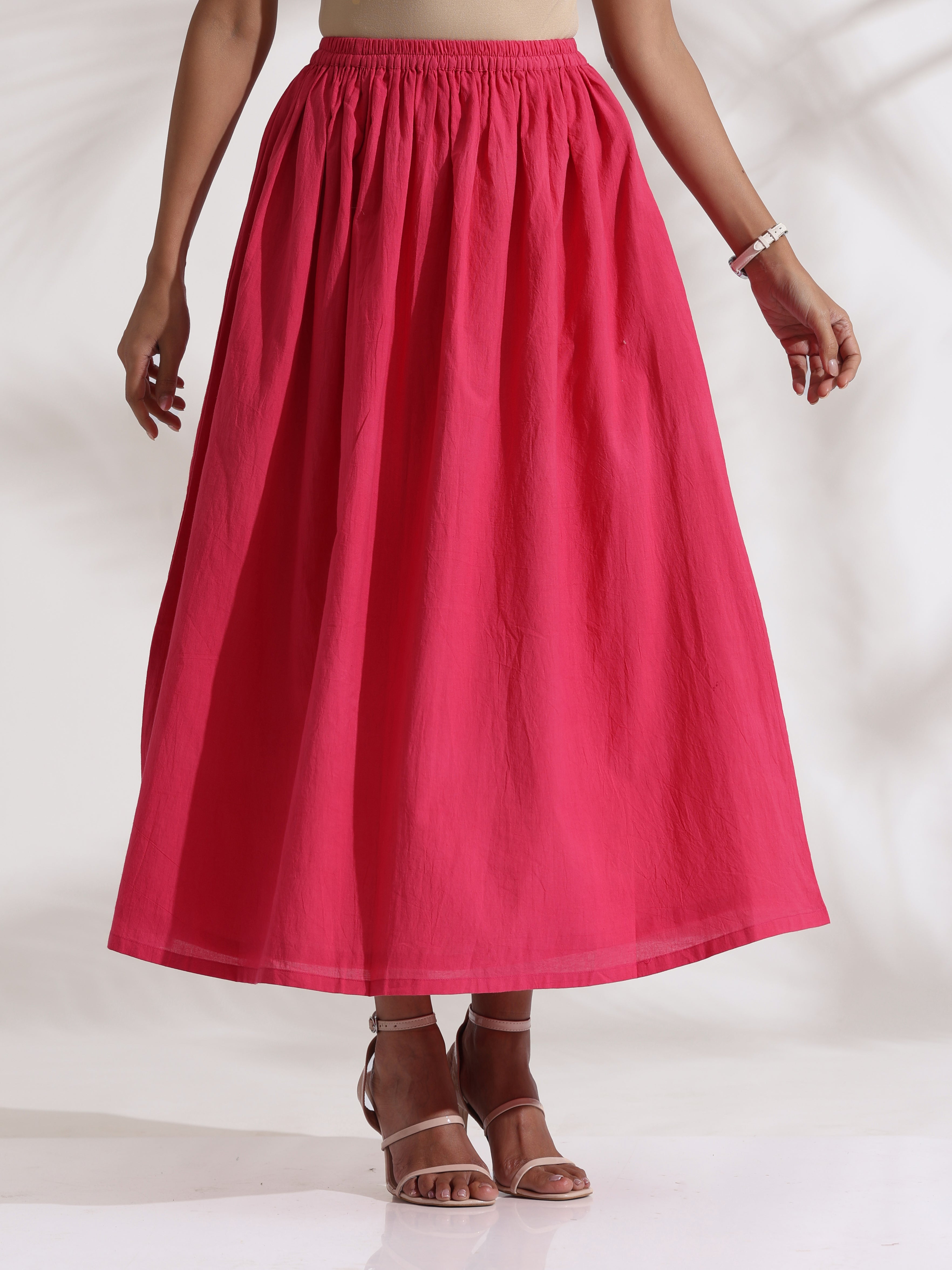 trueBrowns Pink Cotton Skirt Co-ord Set