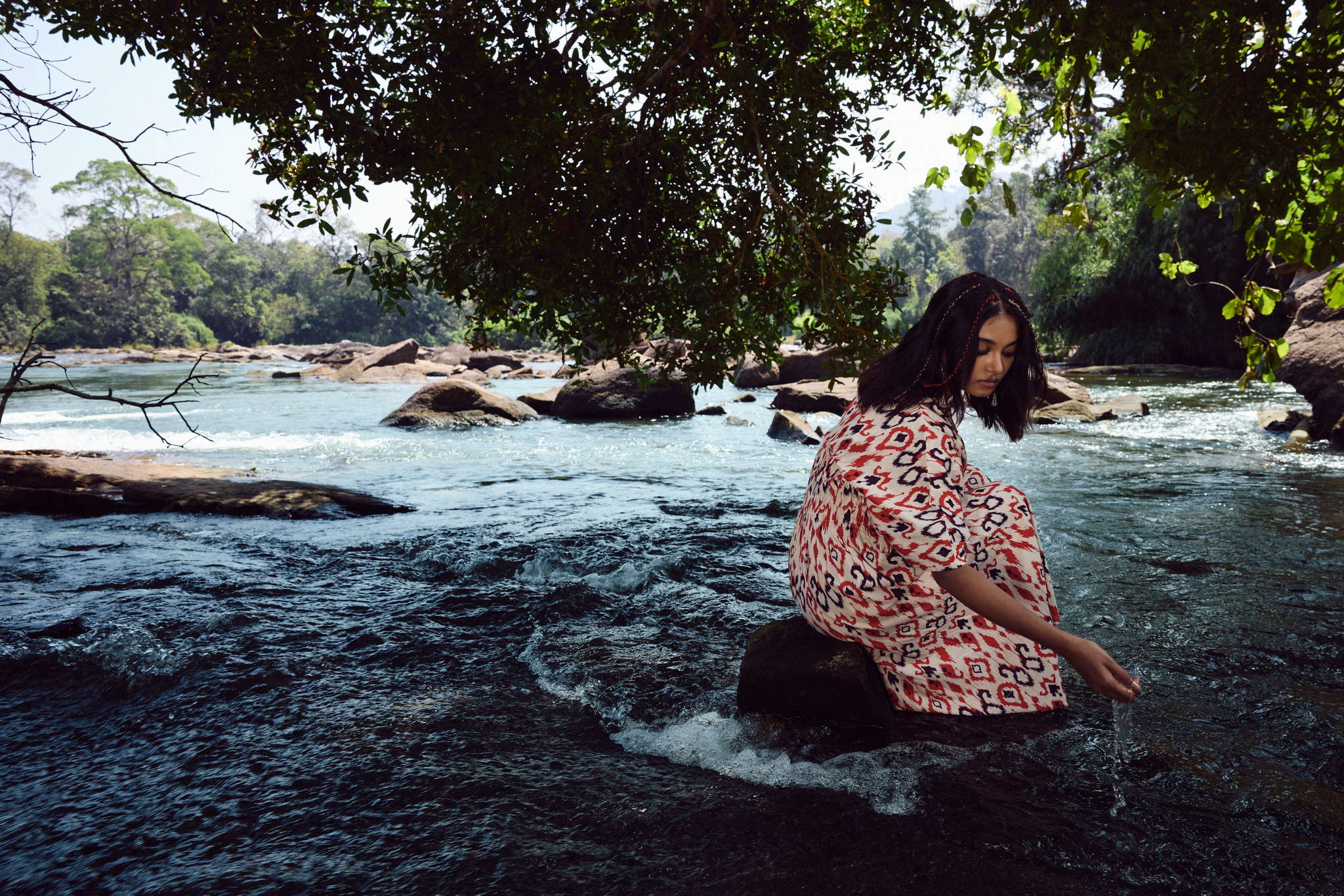 trueBrowns Carrot Cotton Ikat Dress