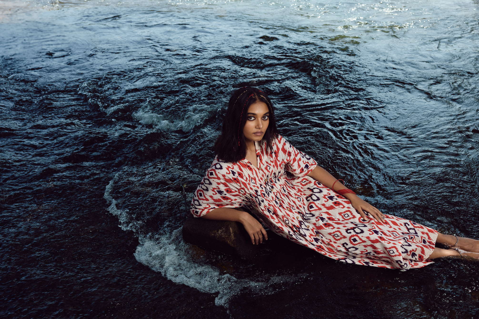 trueBrowns Carrot Cotton Ikat Dress