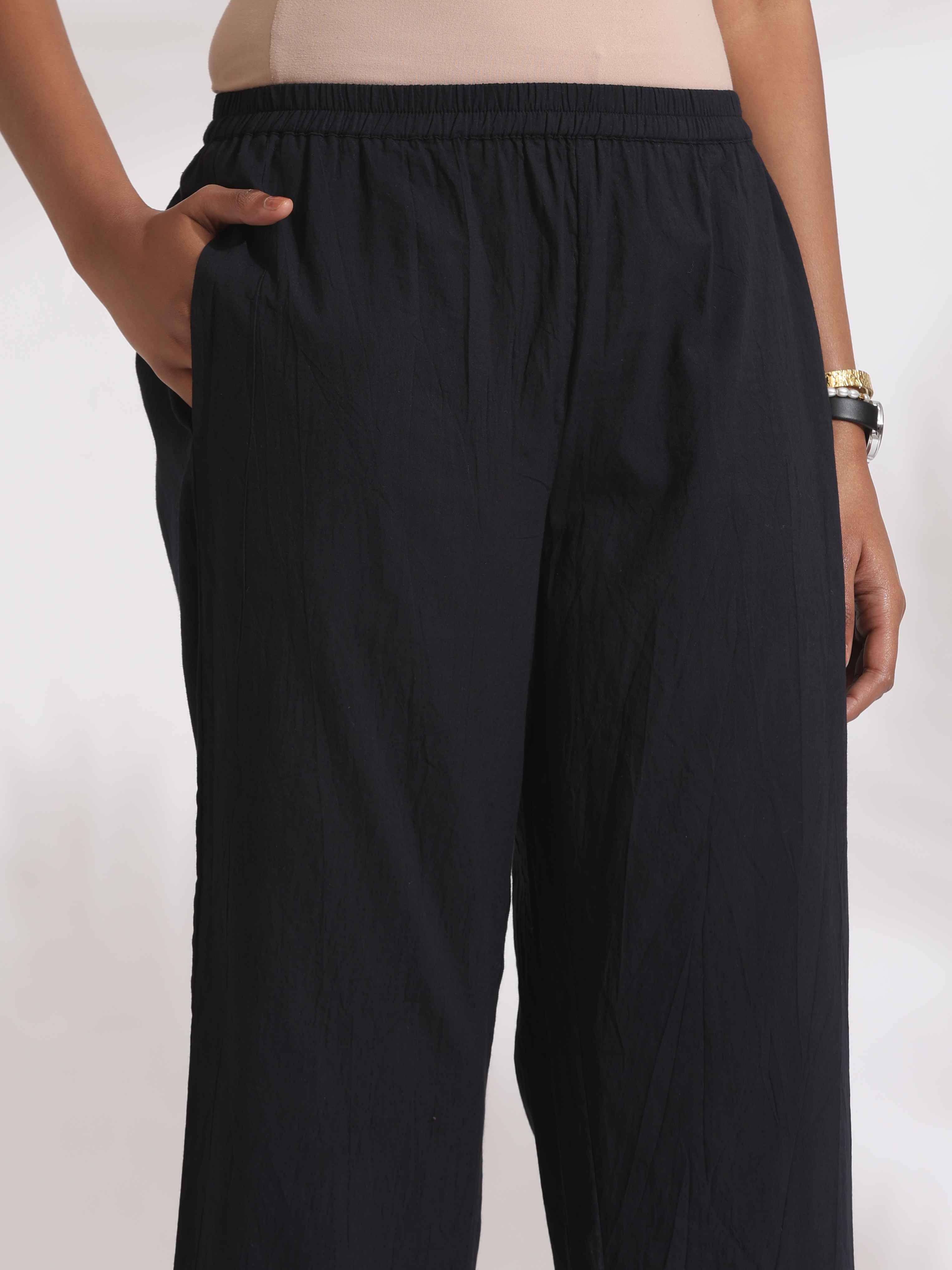 trueBrowns White Cotton Print Pleated Kurta Set