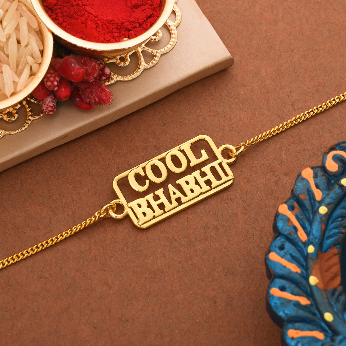trueBrowns Stylish Gold Plated Cool Bhabhi Bracelet Rakhi
