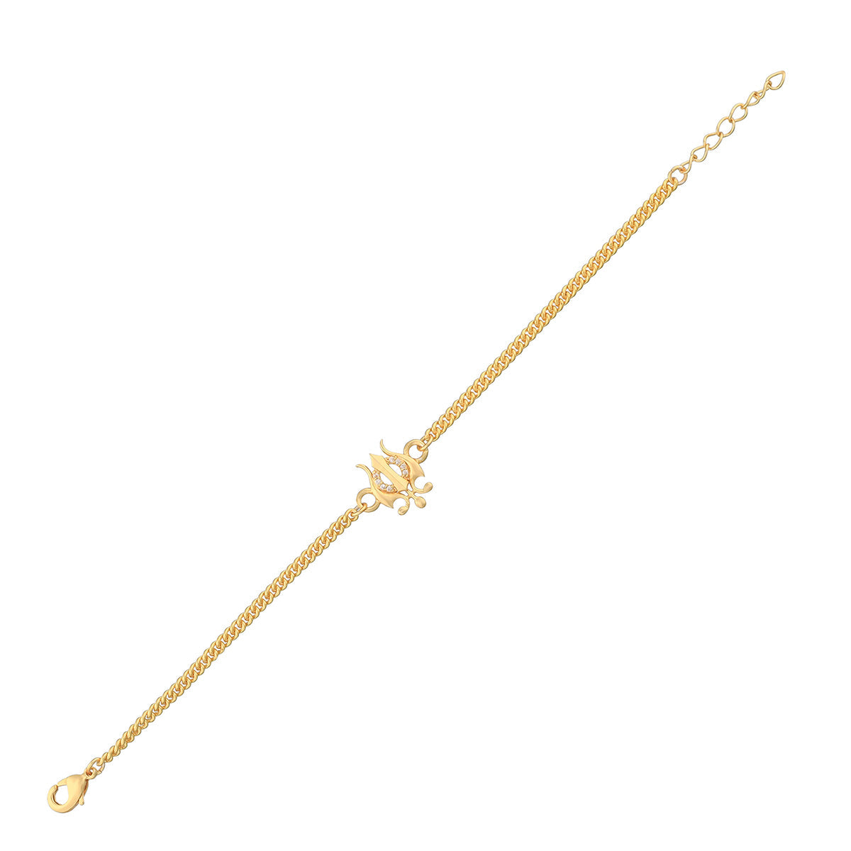 trueBrowns Yellow Gold Plated Trishul Bracelet Rakhi