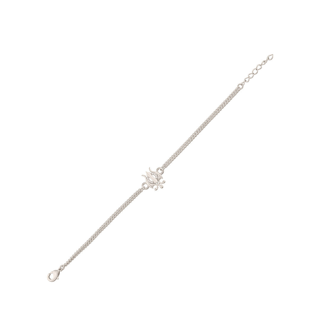 trueBrowns Trishul Silver Tone Bracelet Rakhi