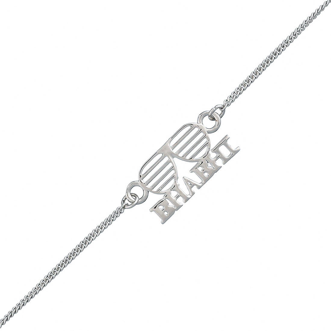 trueBrowns Stylish Silver Tone Bracelet Style Bhabhi Rakhi