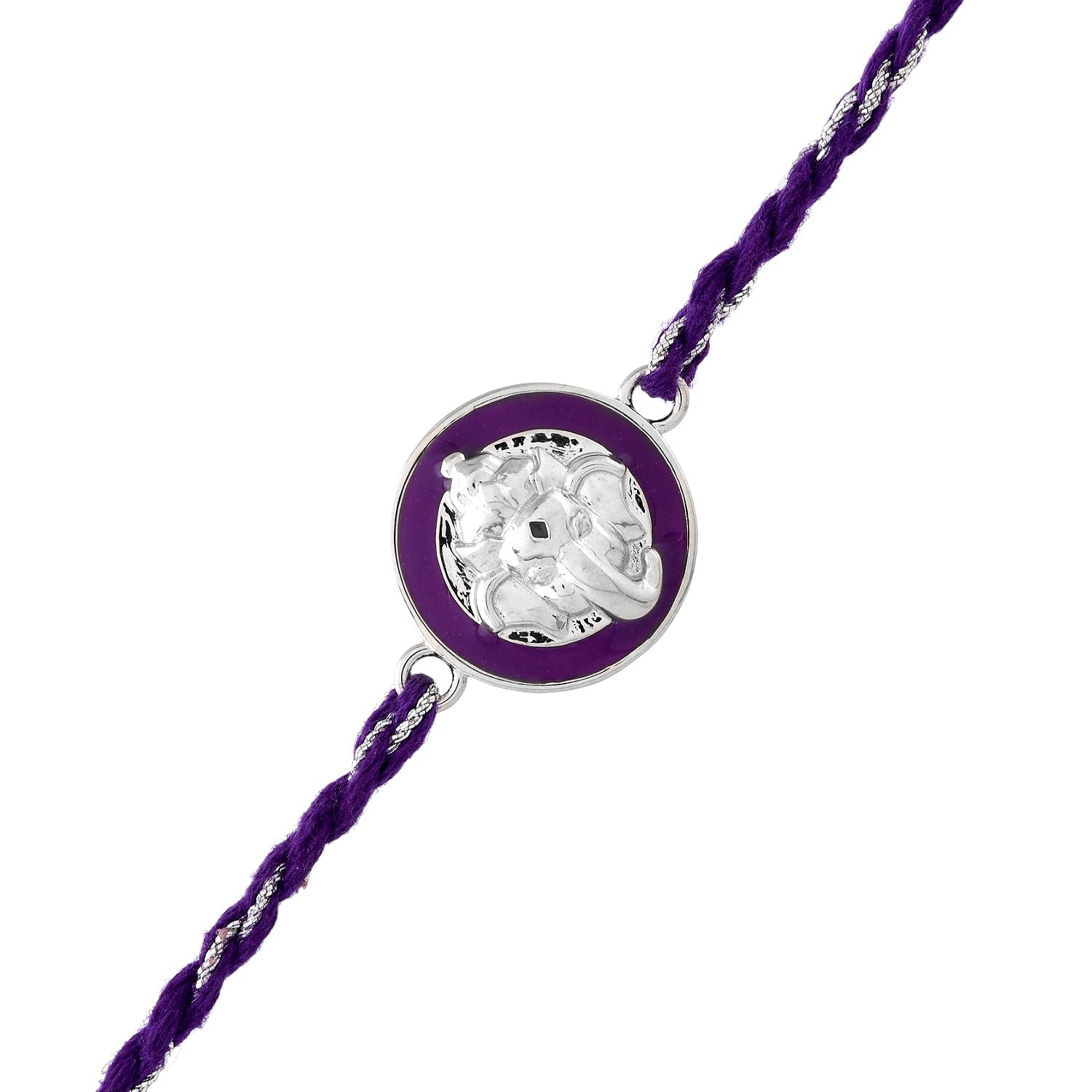 trueBrowns Sterling Silver Purple Ganesha Rakhi