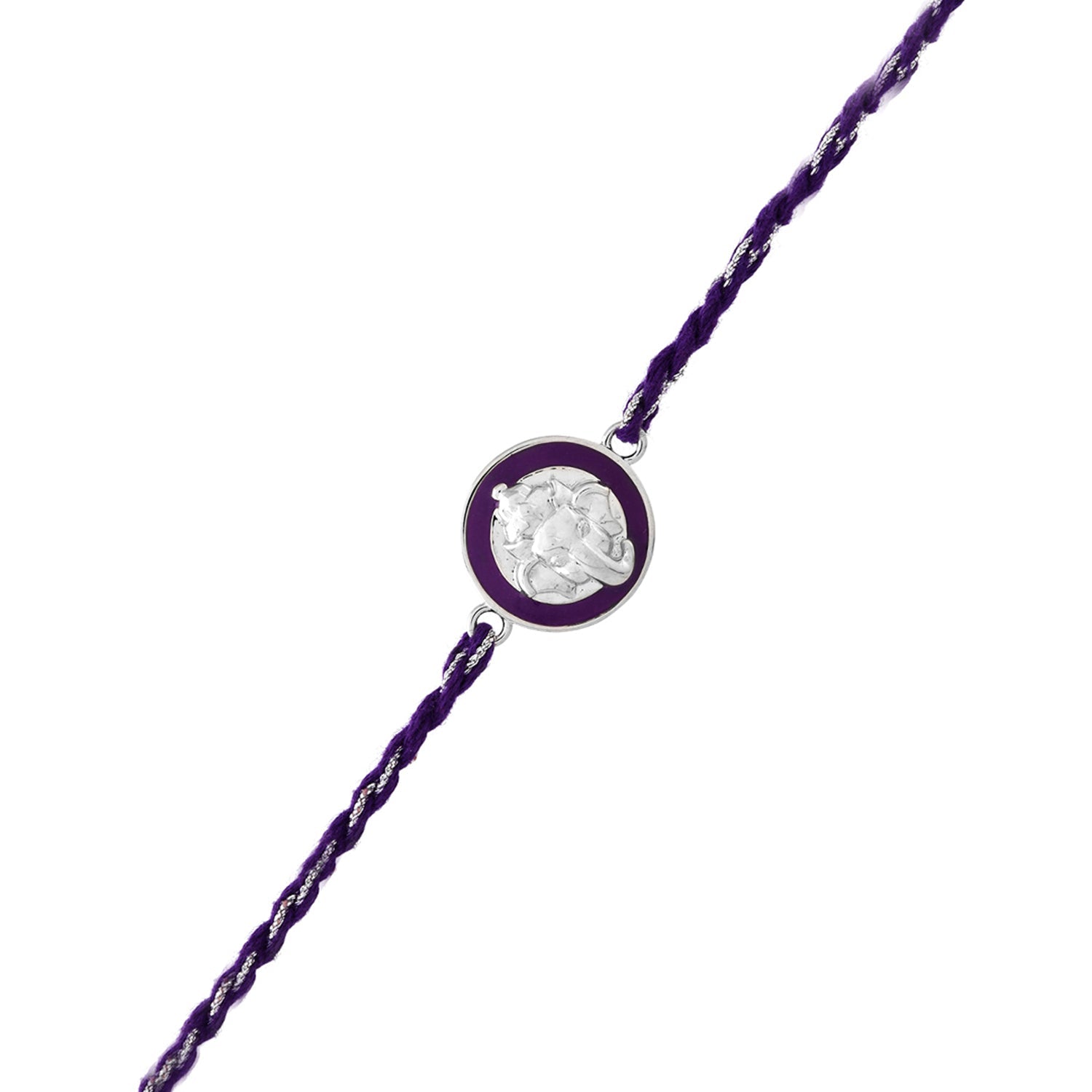 trueBrowns Sterling Silver Purple Ganesha Rakhi