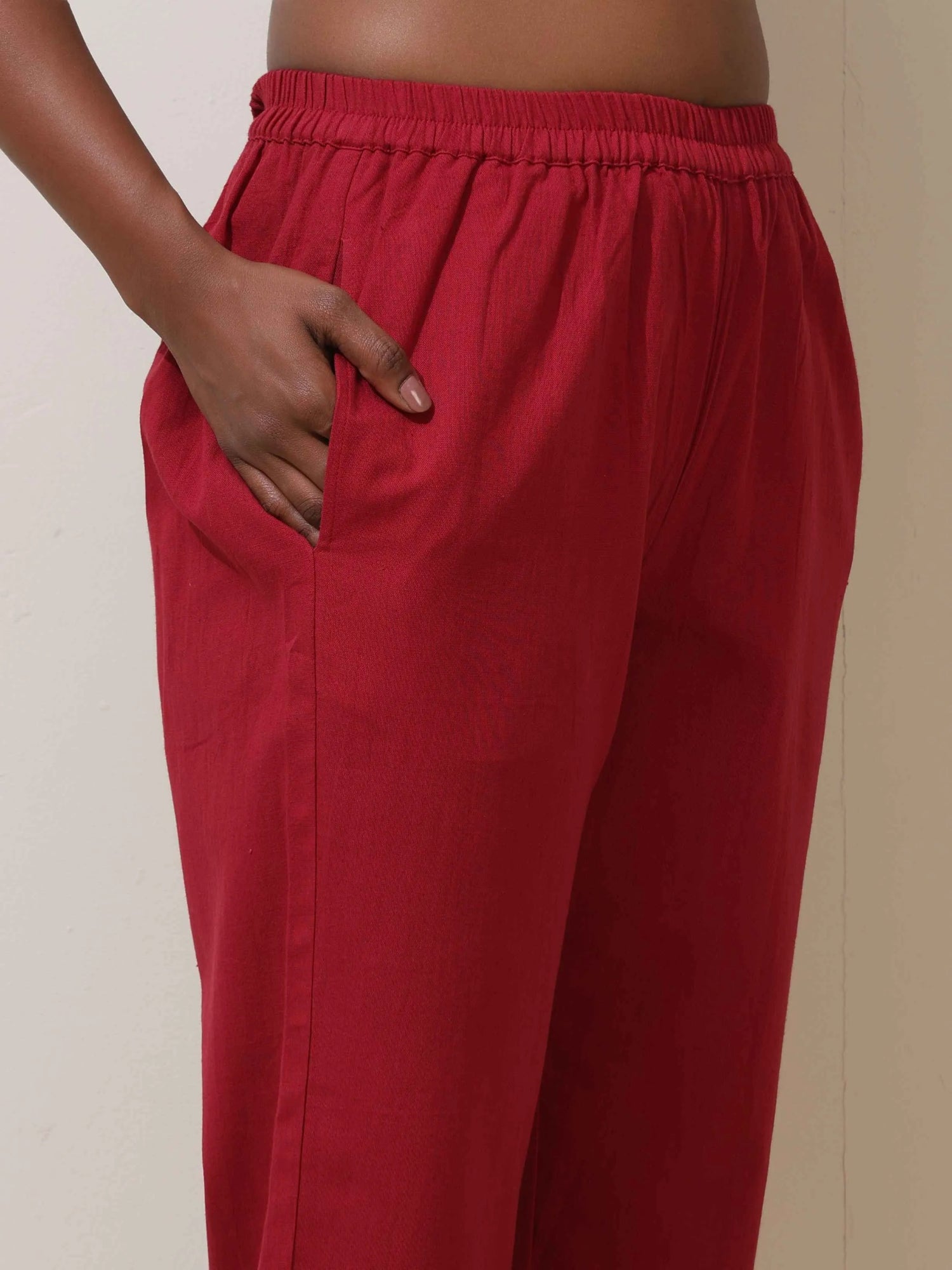 trueBrowns Maroon Cotton Co-Ord Set