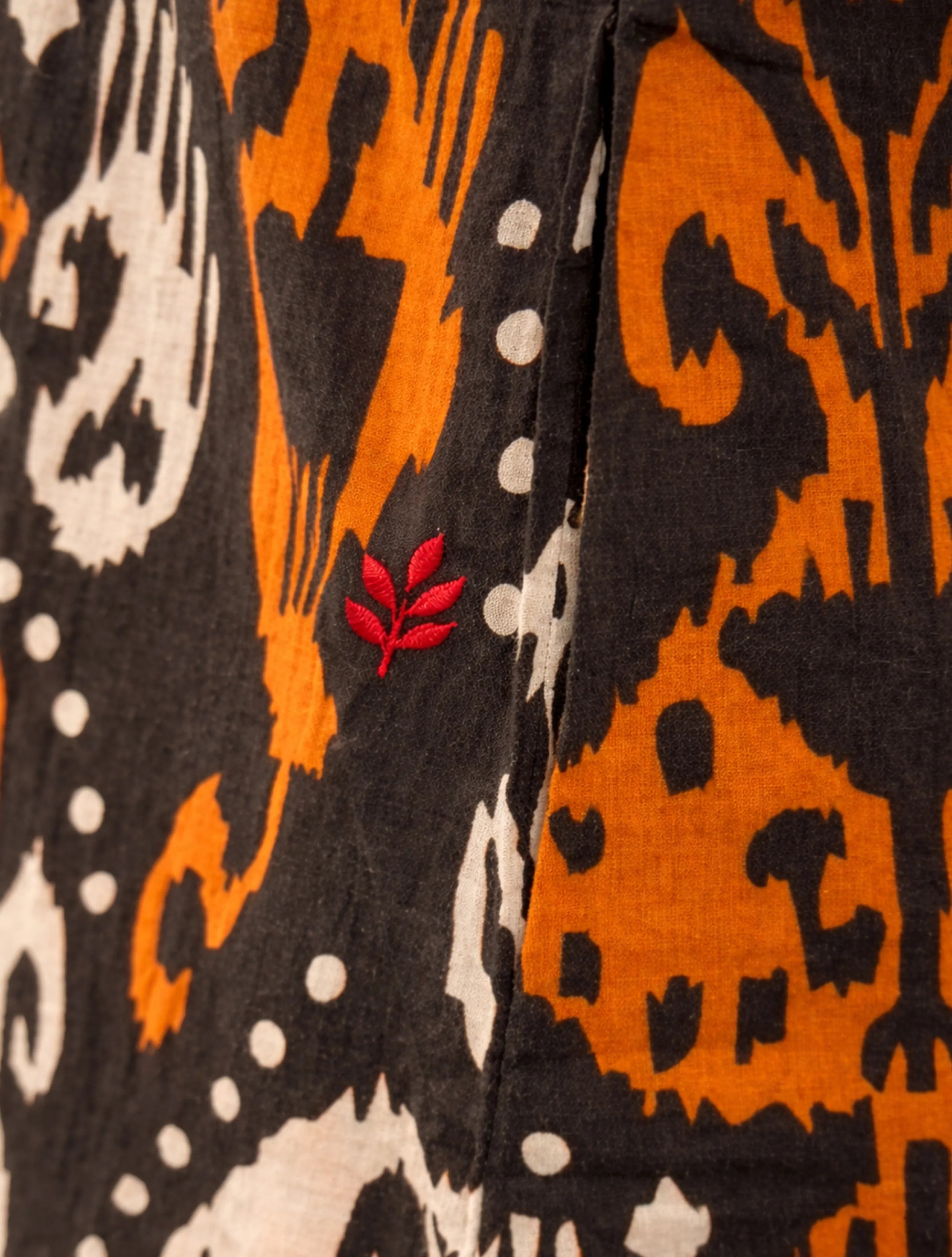 trueBrowns Cola Orange Ikat Print Cotton Co-Ord Set