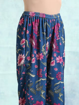 Blue Printed Velvet Co-Ord Set