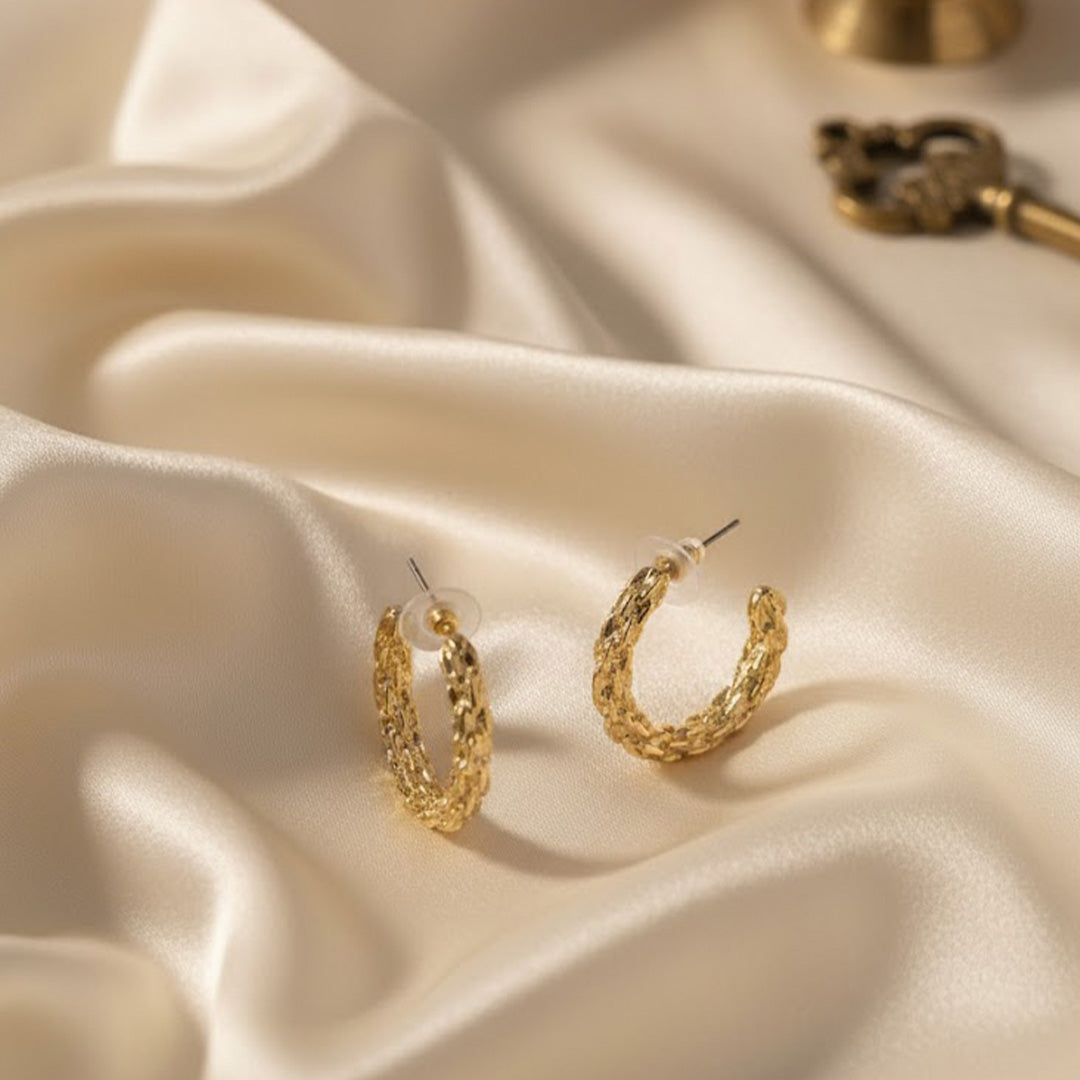 trueBrowns Golden Circular Hoop Earrings