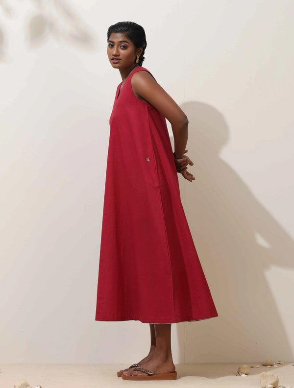 trueBrowns Maroon Cotton Dress