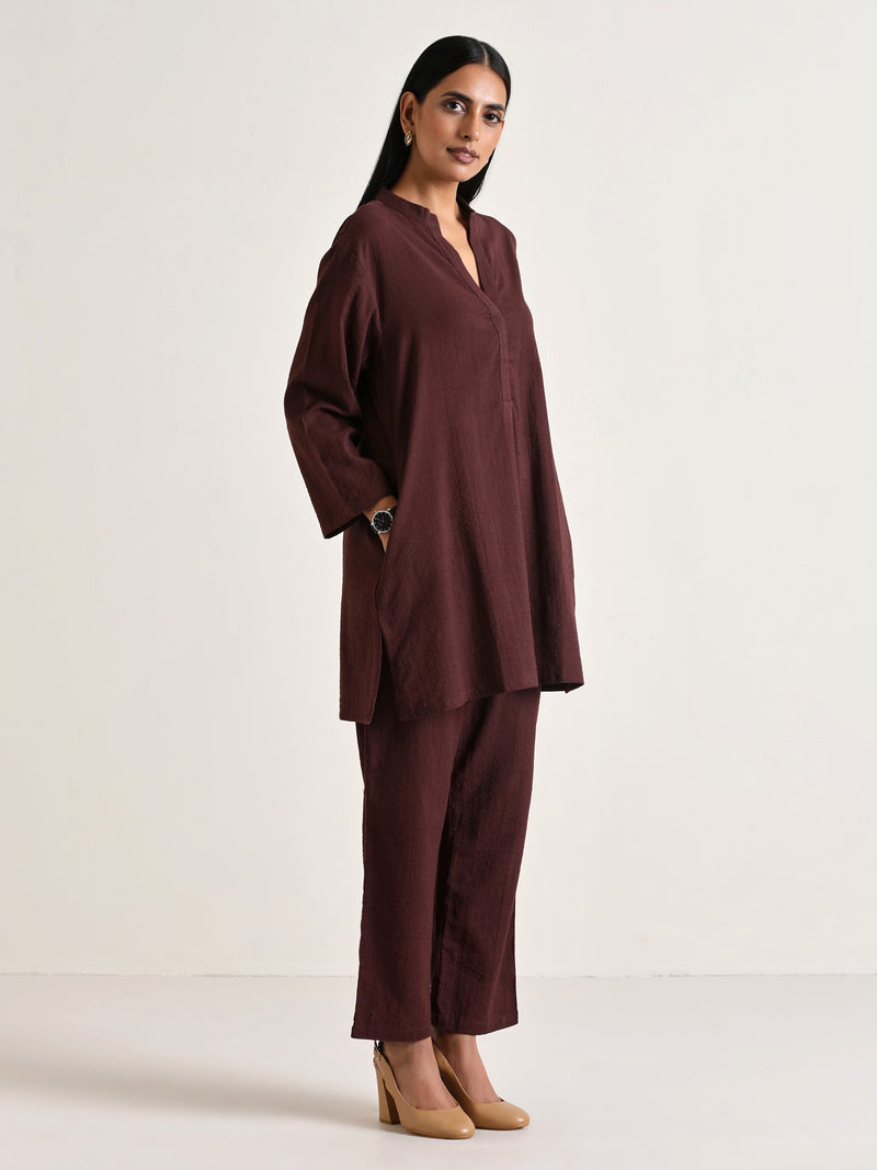 Cola Brown Relaxed Fit Co-Ord Set