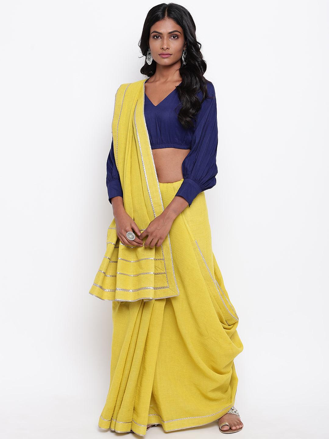 Pure Cotton Gota Saree - trueBrowns