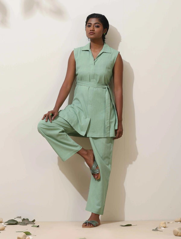 trueBrowns Mint Green Cotton Co-Ord Set