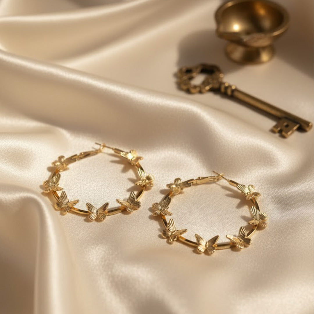 trueBrowns Butterfly Hoop Earrings