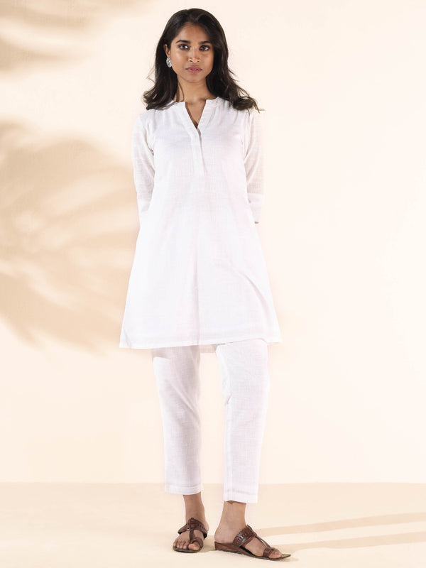 trueBrowns White Cotton Relaxed Co-ord Set