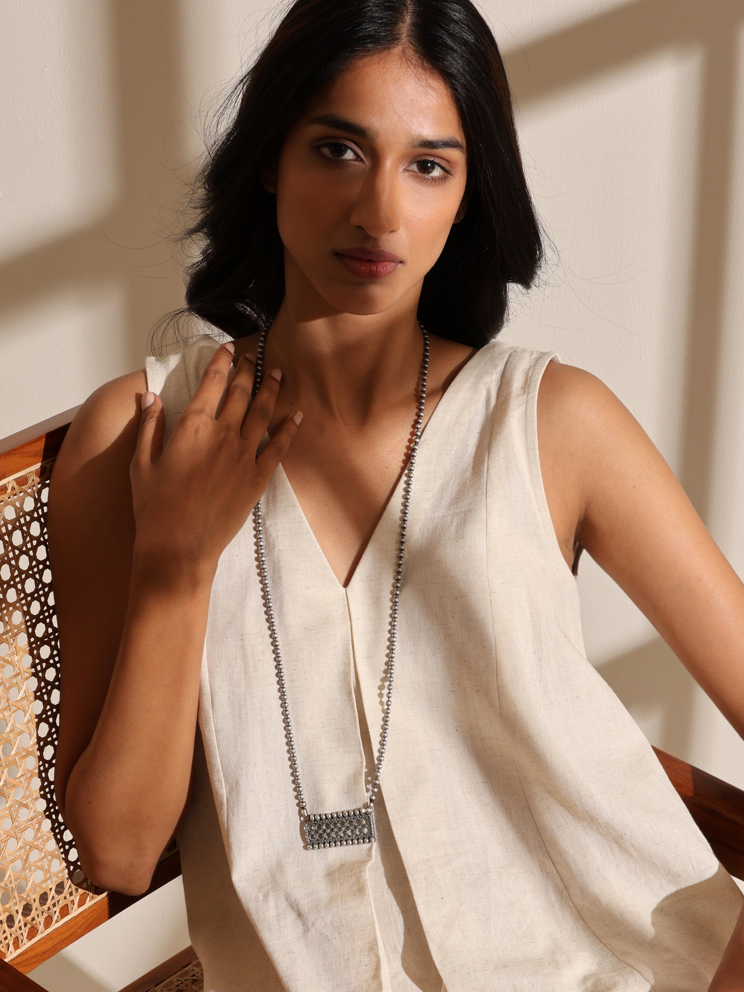Silver-Plated Long Necklace