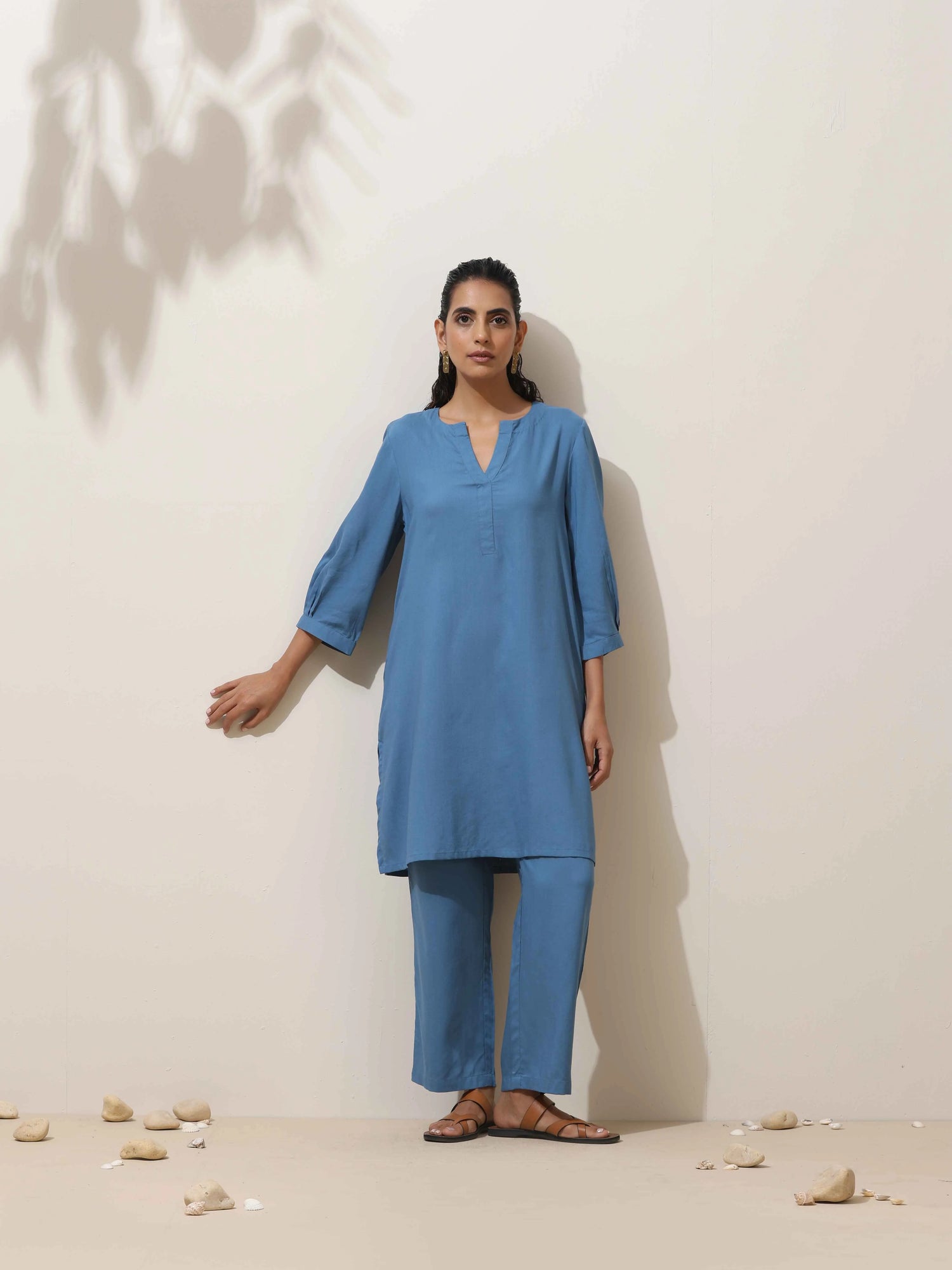trueBrowns Blue Viscose Co-ord Set