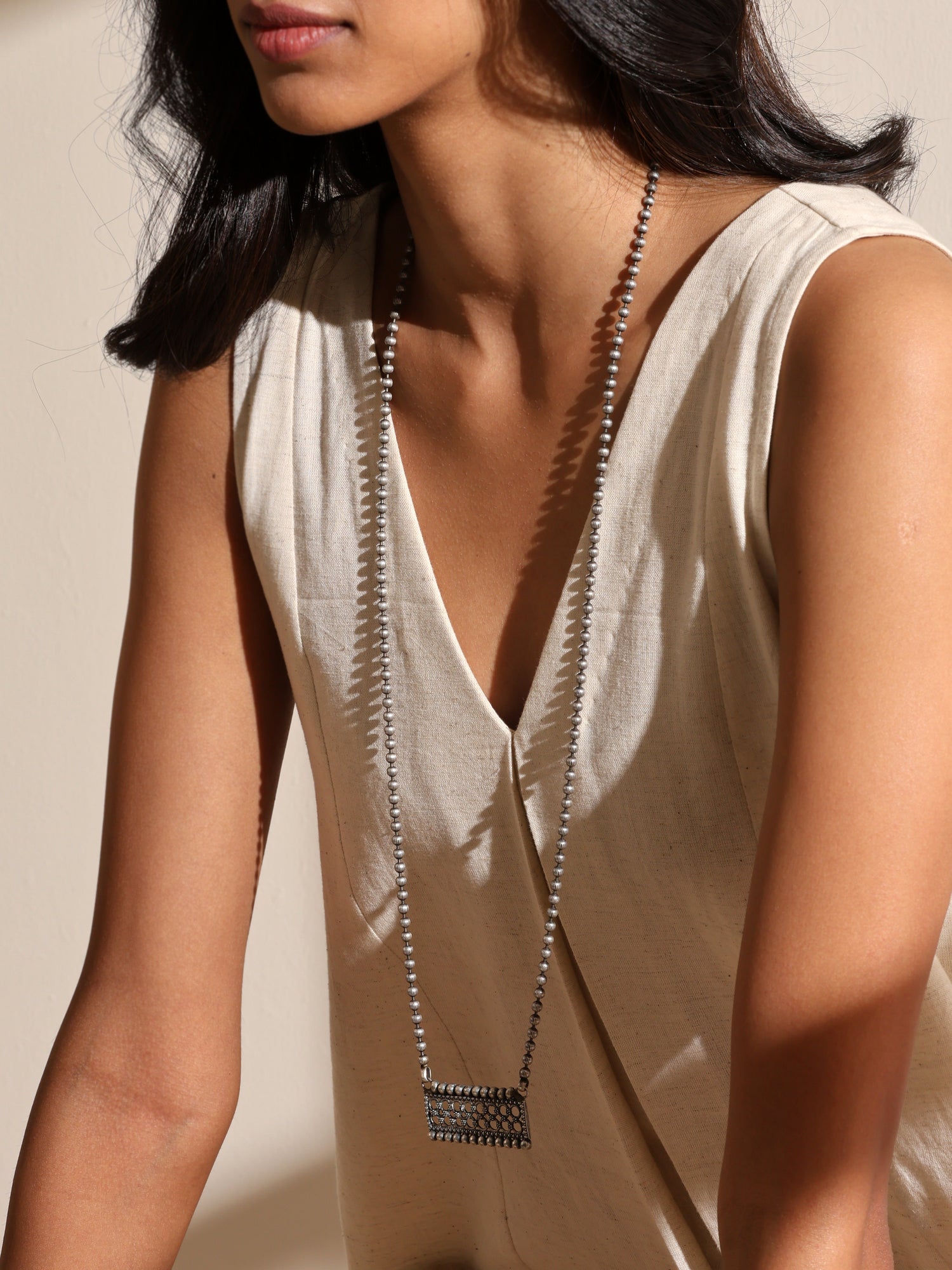 Silver-Plated Long Necklace