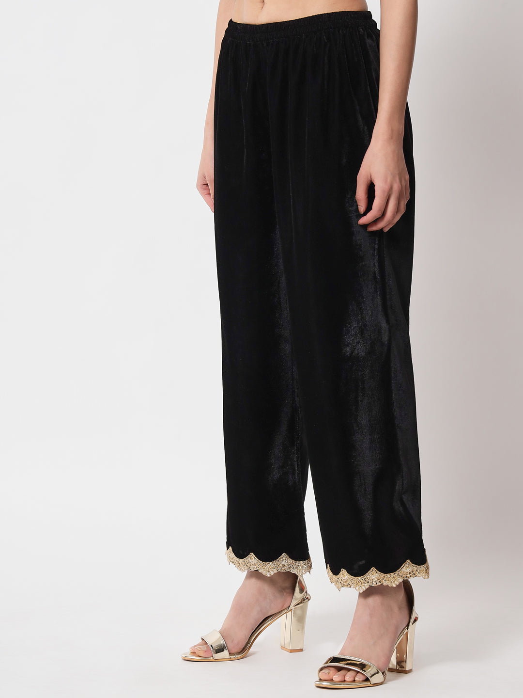 Black Velvet Lace Pant