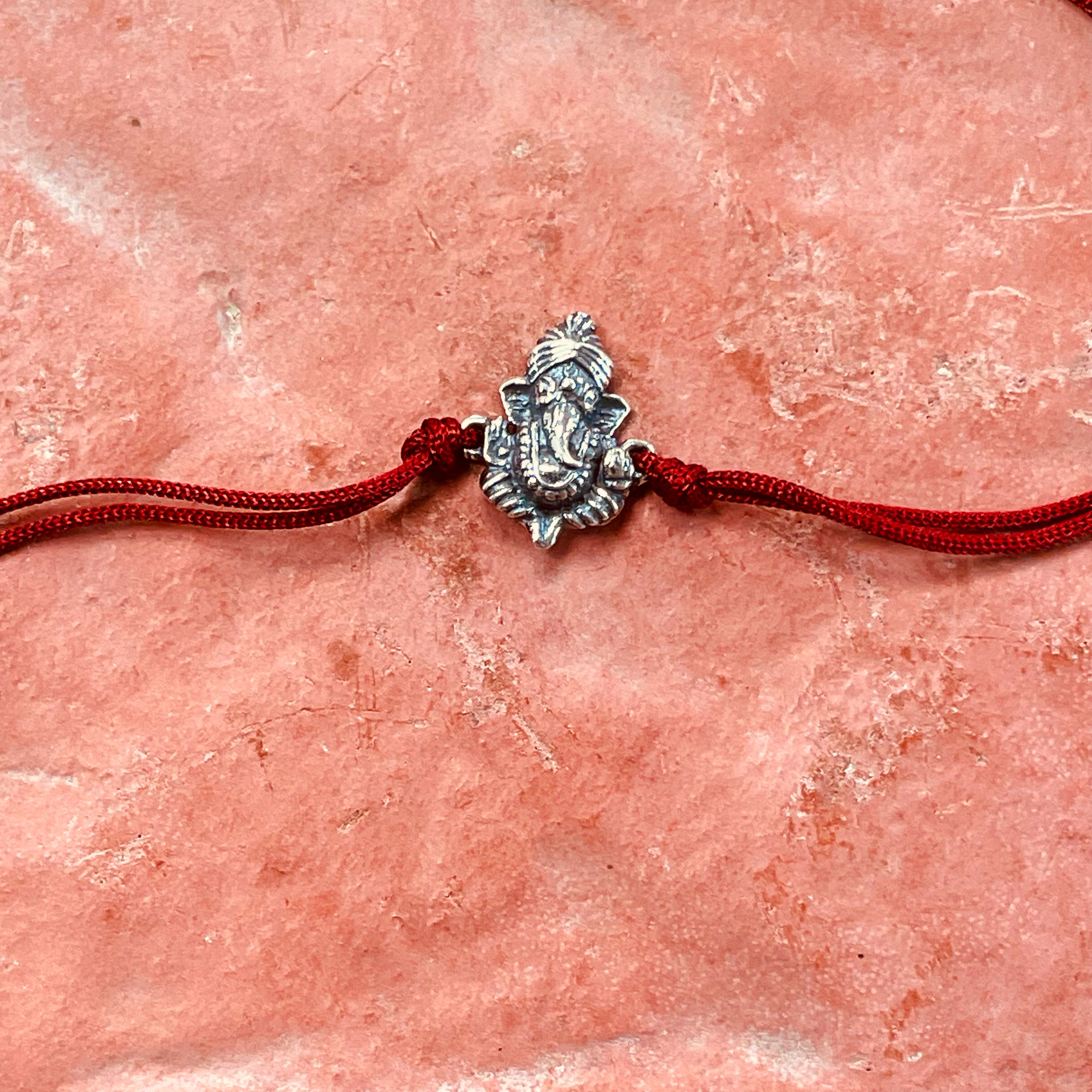 trueBrowns 925 Sterling Silver Lord Ganesh Idol Thread Rakhi