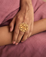 trueBrowns 22K Gold-Plated Circle Ring
