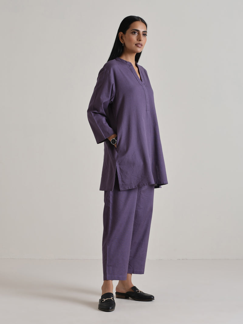 Plum Purple Relaxed Fit Co-Ord Set