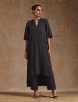 Grey Modal High-Low Relax Kurta Set