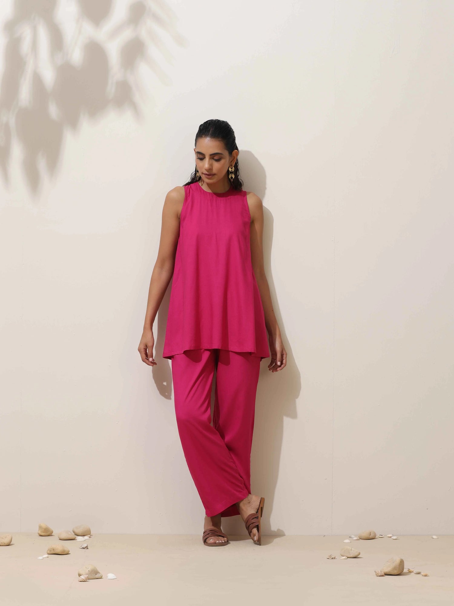 trueBrowns Pink Viscose Co-ord Set