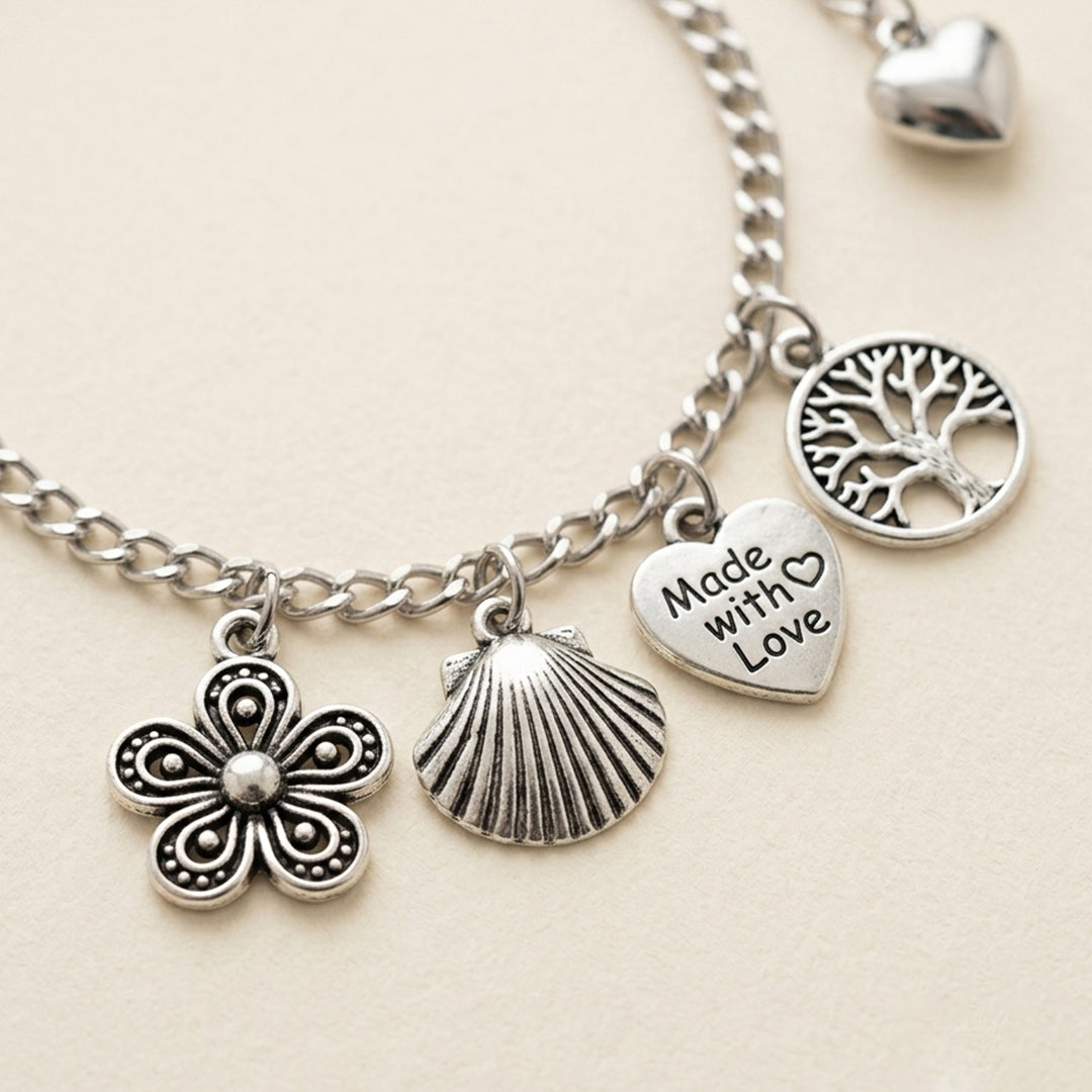 trueBrowns Multi Charm Bracelet Rakhi (Silver)