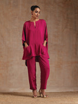 Pink Modal Boxy Fit High-Low Co-Ord Set
