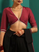 trueBrowns Purple Silk Gota Blouse