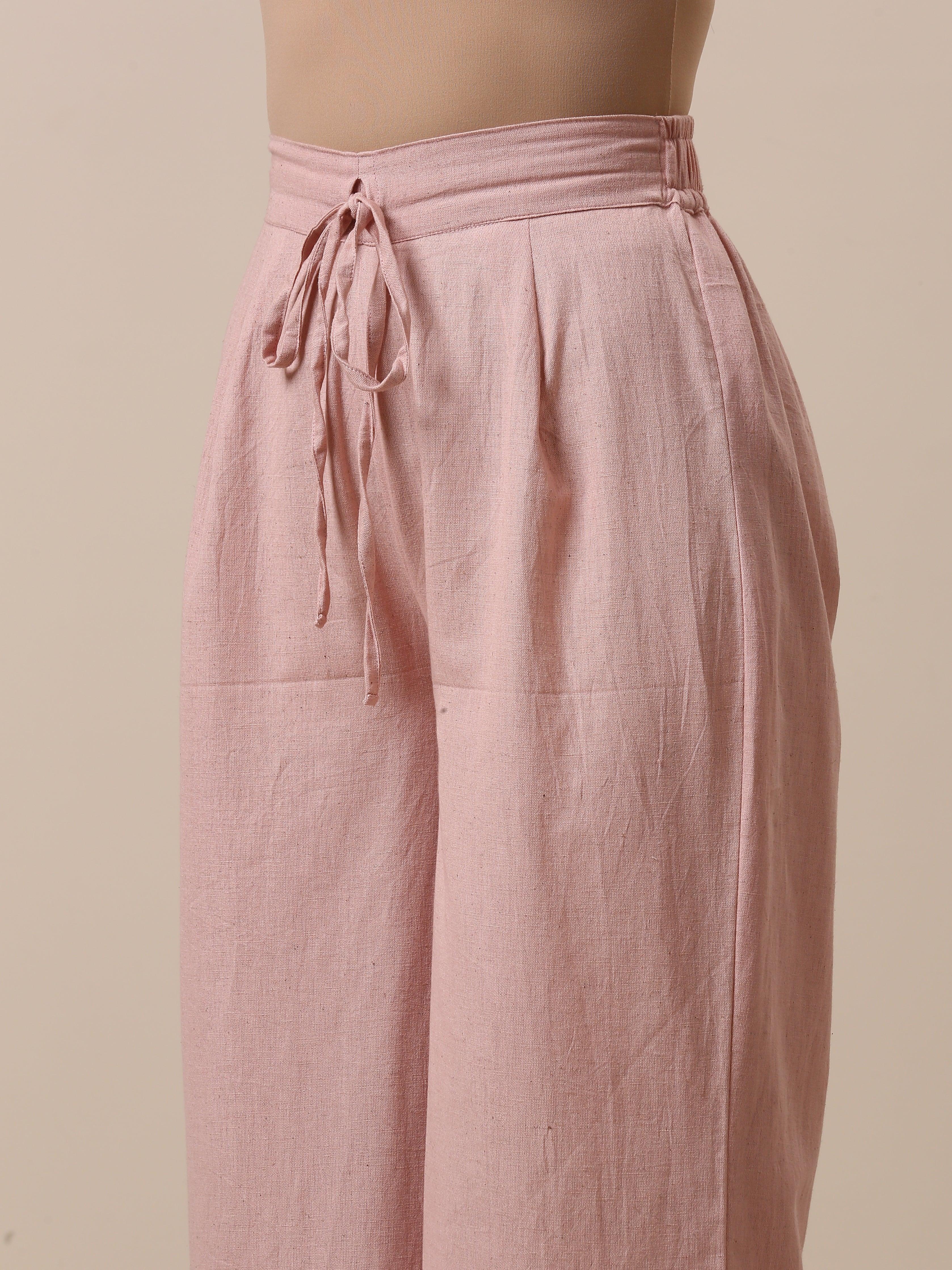 Cotton Rose Pink High Waist Pant - trueBrowns