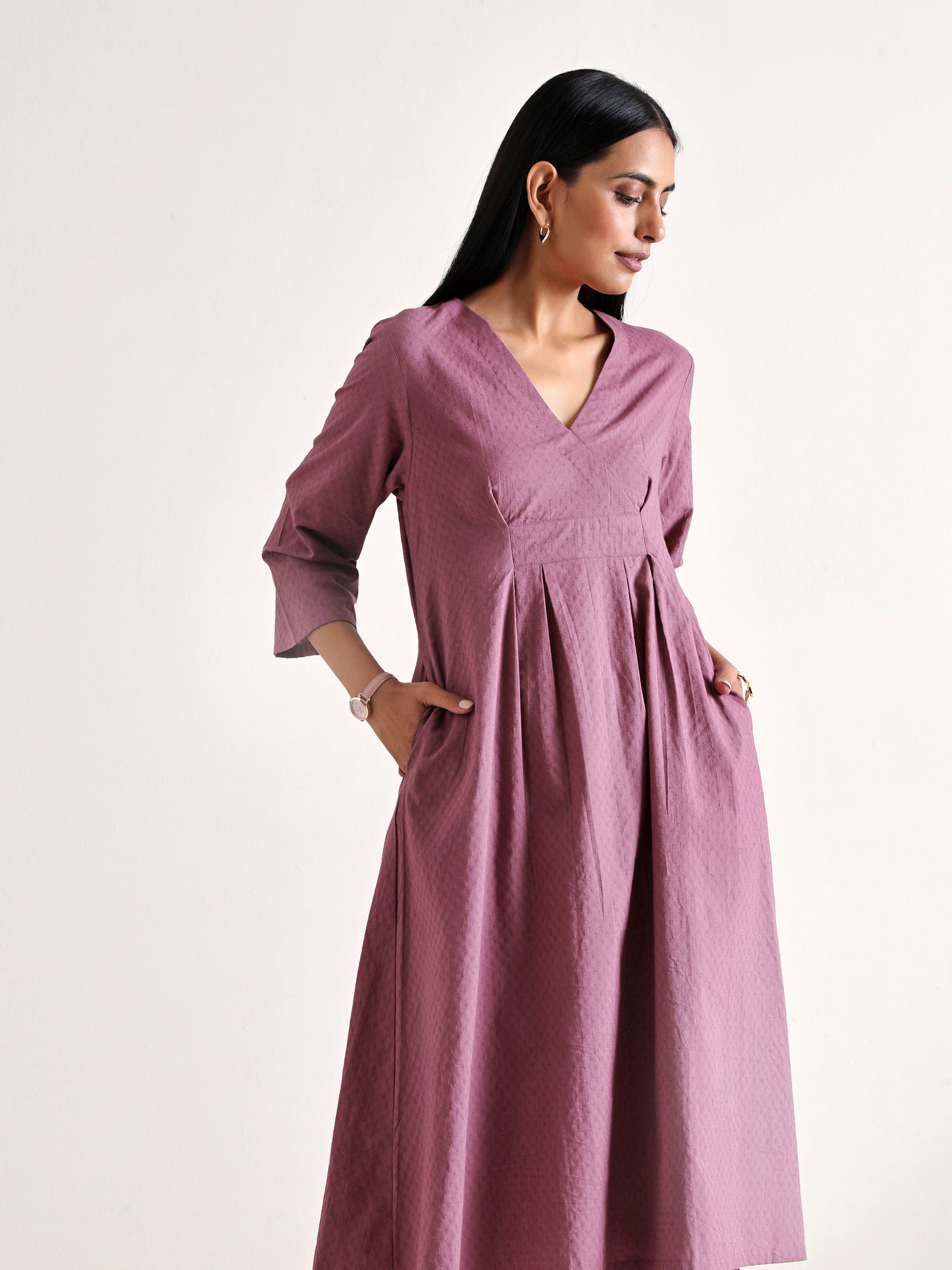 Orchid Overlap Pleat Kurta Pant Set