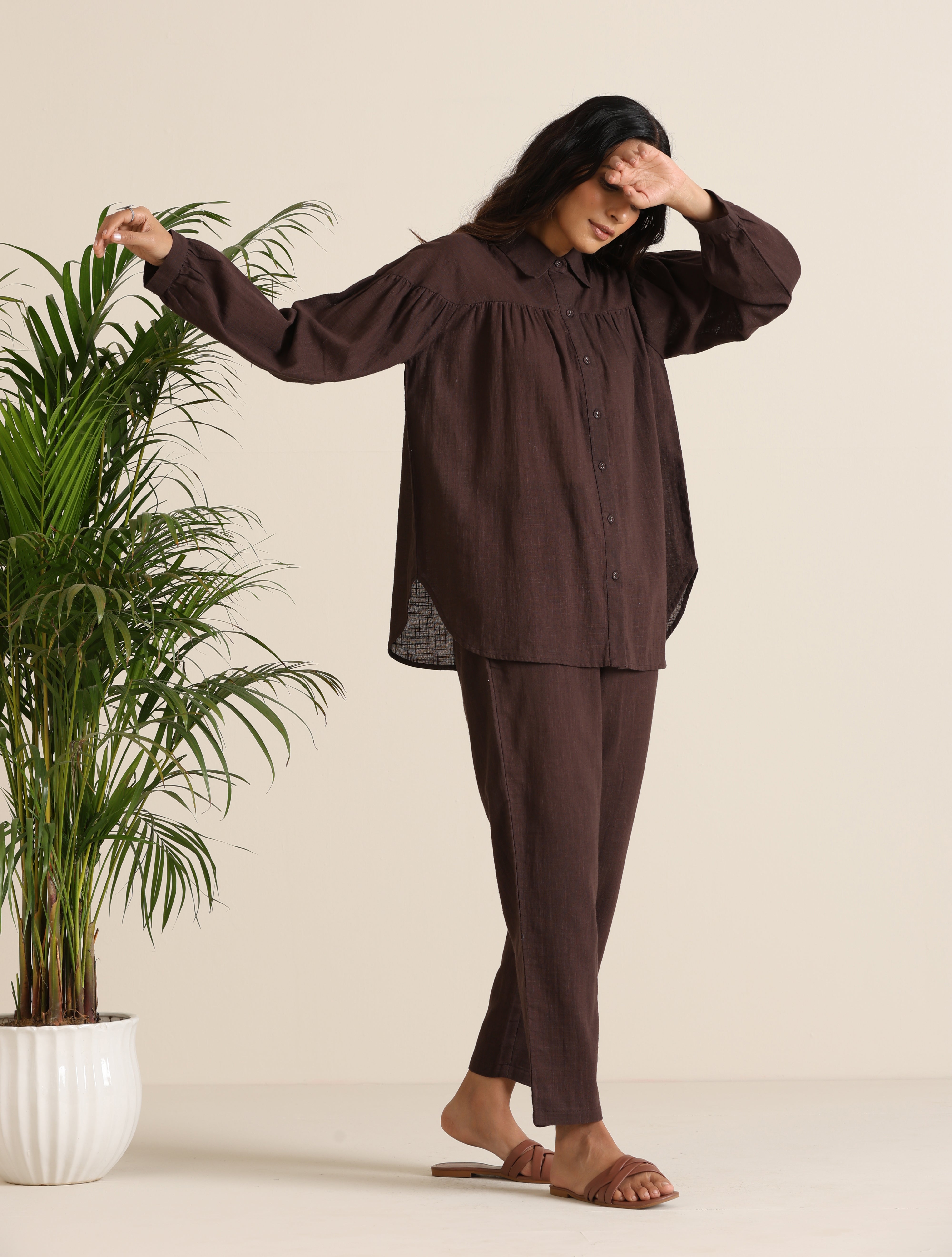 trueBrowns Cola Cotton Shirt Co-ord Set