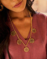 trueBrowns 22K Gold-Plated Coin Necklace