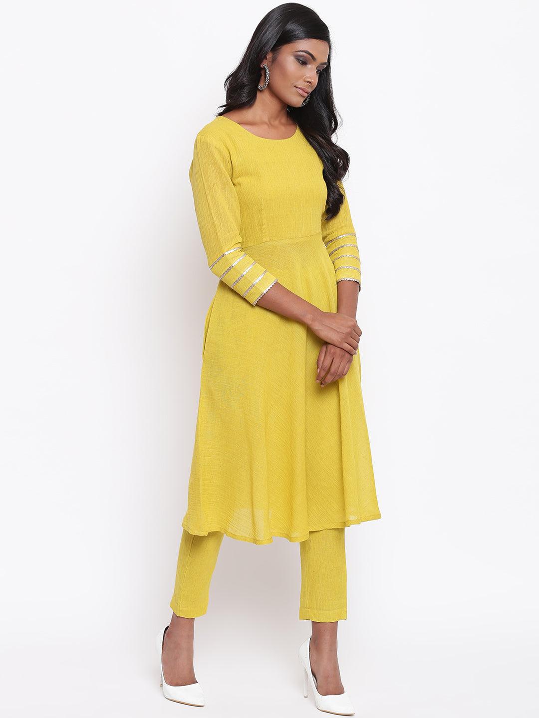 Pure Cotton Black Gota Sleeve Kurta Set - trueBrowns