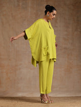 Lime Modal Boxy Fit High-Low Co-Ord Set