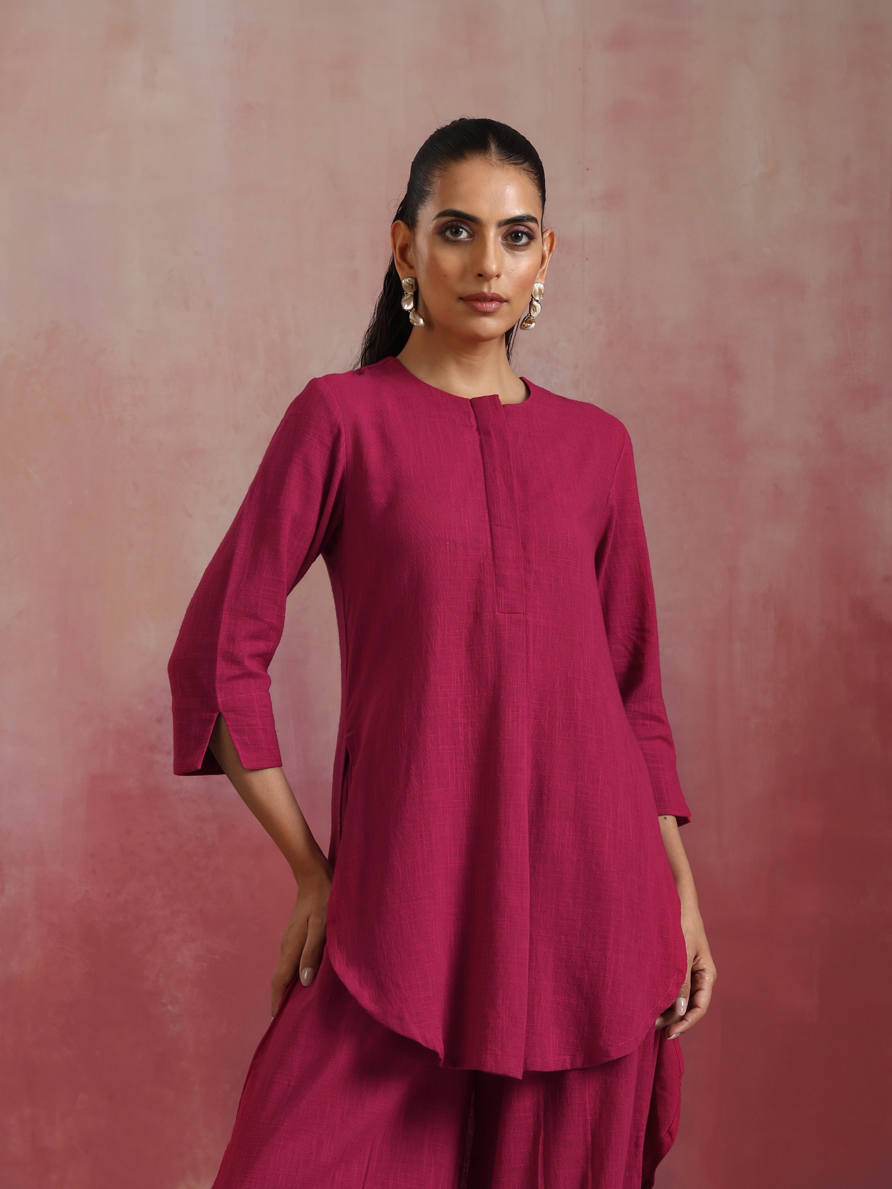 trueBrowns Magenta Cotton Co-ord set