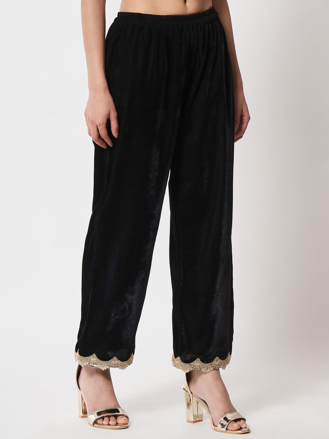 Black Velvet Lace Pant