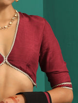 trueBrowns Purple Silk Gota Blouse