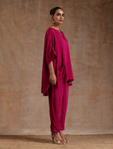 Pink Modal Boxy Fit High-Low Co-Ord Set