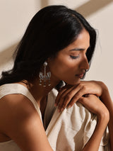 Silver-Plated Swing Chandbalis Earrings