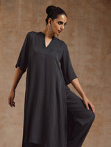 Grey Modal High-Low Relax Kurta Set