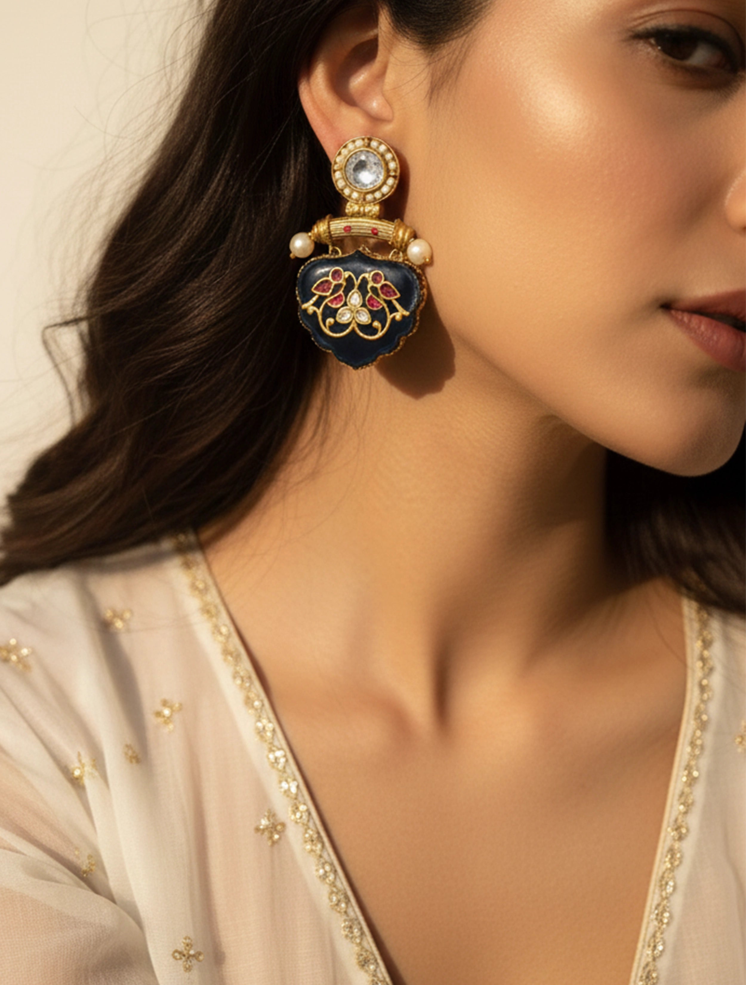 trueBrowns Royale Blue Drop Earrings