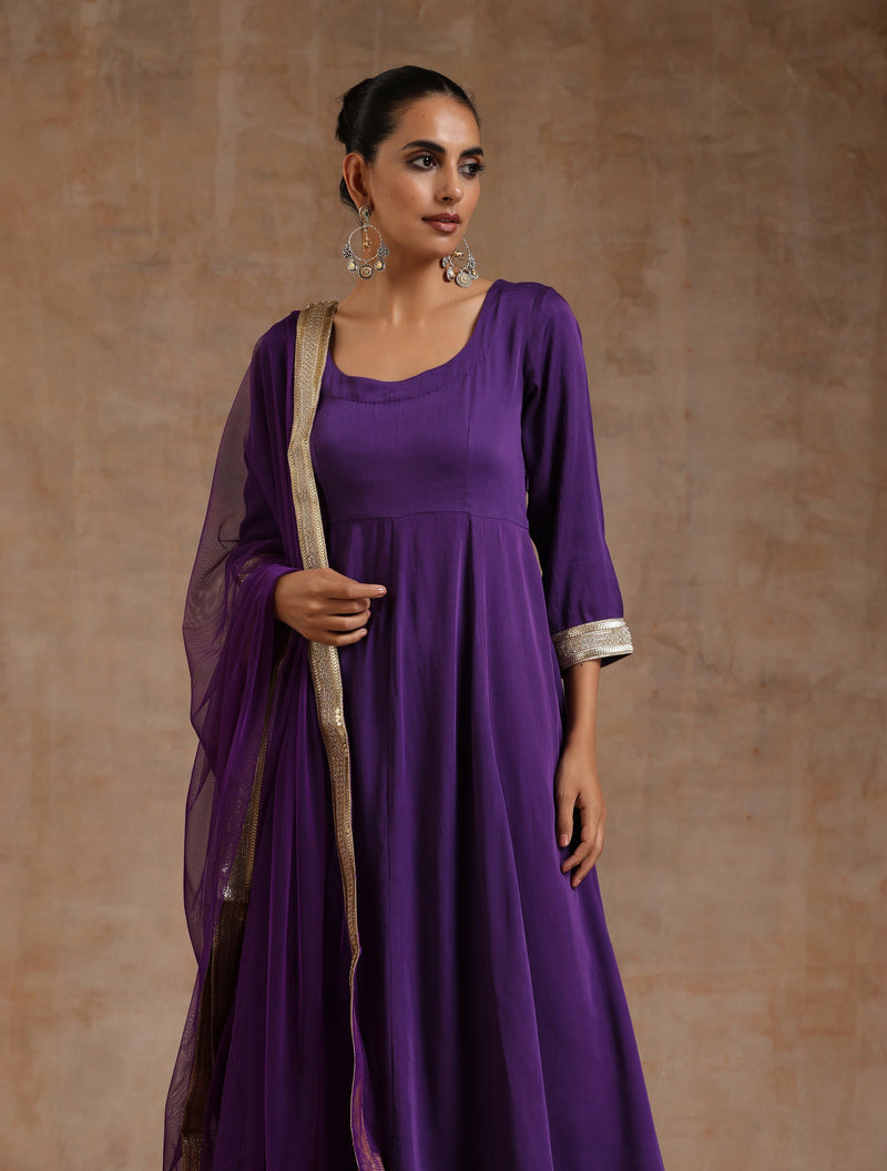 Violet Modal Anarkali Set