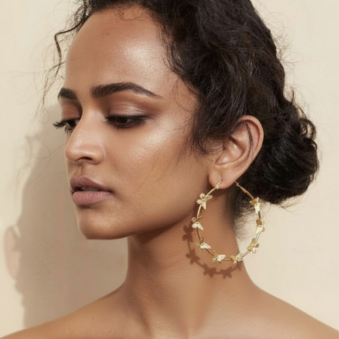 trueBrowns Butterfly Hoop Earrings